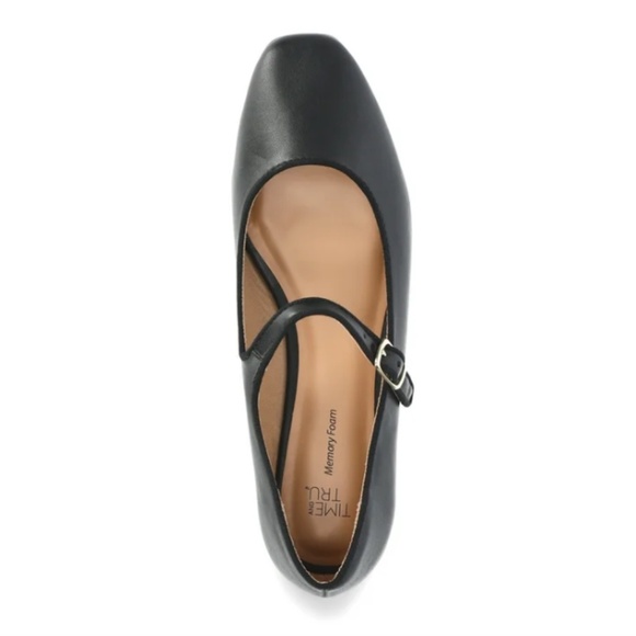 Time and Tru Women's Faux Leather Mary Jane Flats, BLACK - Picture 3 of 4